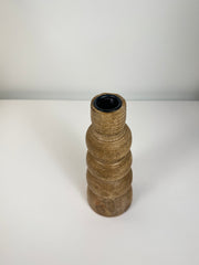 Rustic Wood Candle Holder 8"tall - Brown