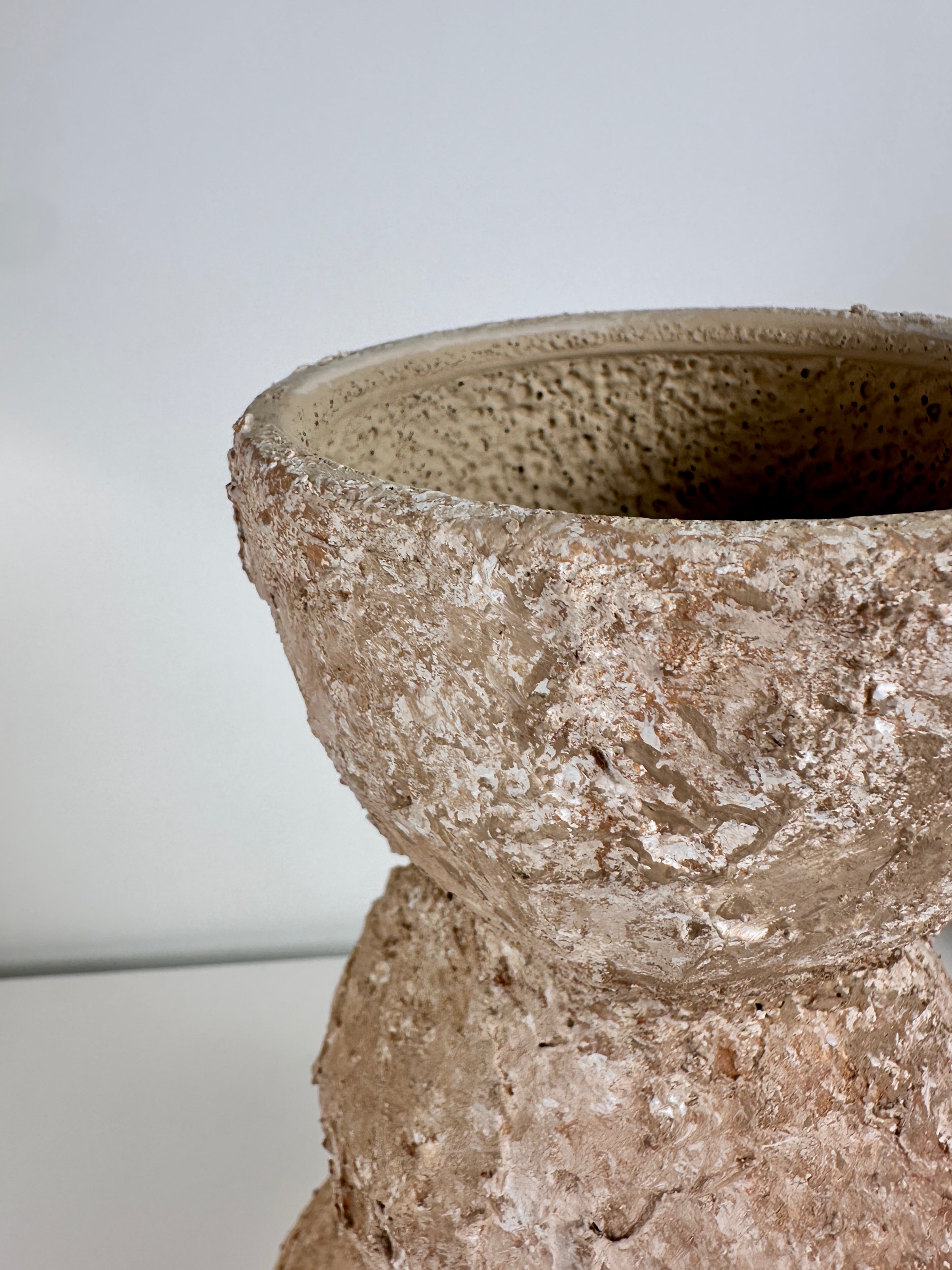 Minimalist Distressed Brown Washed Vase 14"