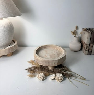 Boho Minimalist Rustic Paulownia Wood 10" long- Beige
