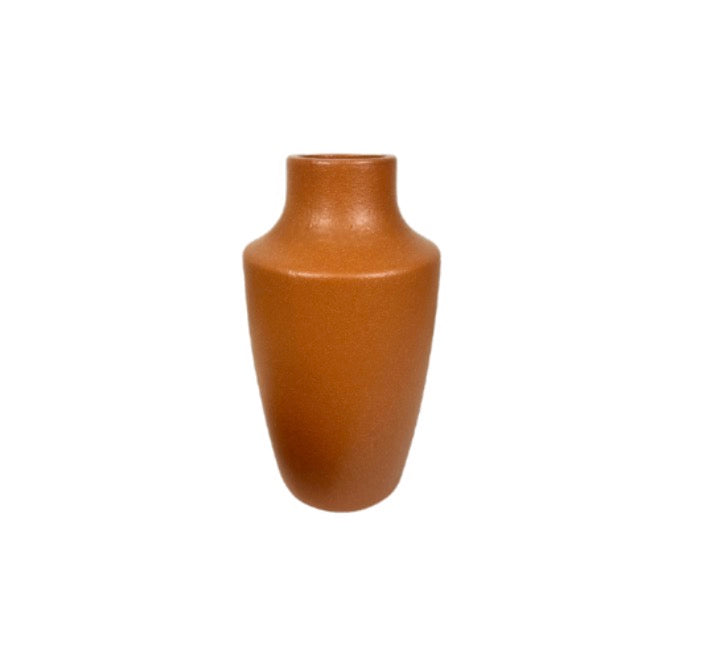 Retro Style Ceramic Brown Vase 11" tall