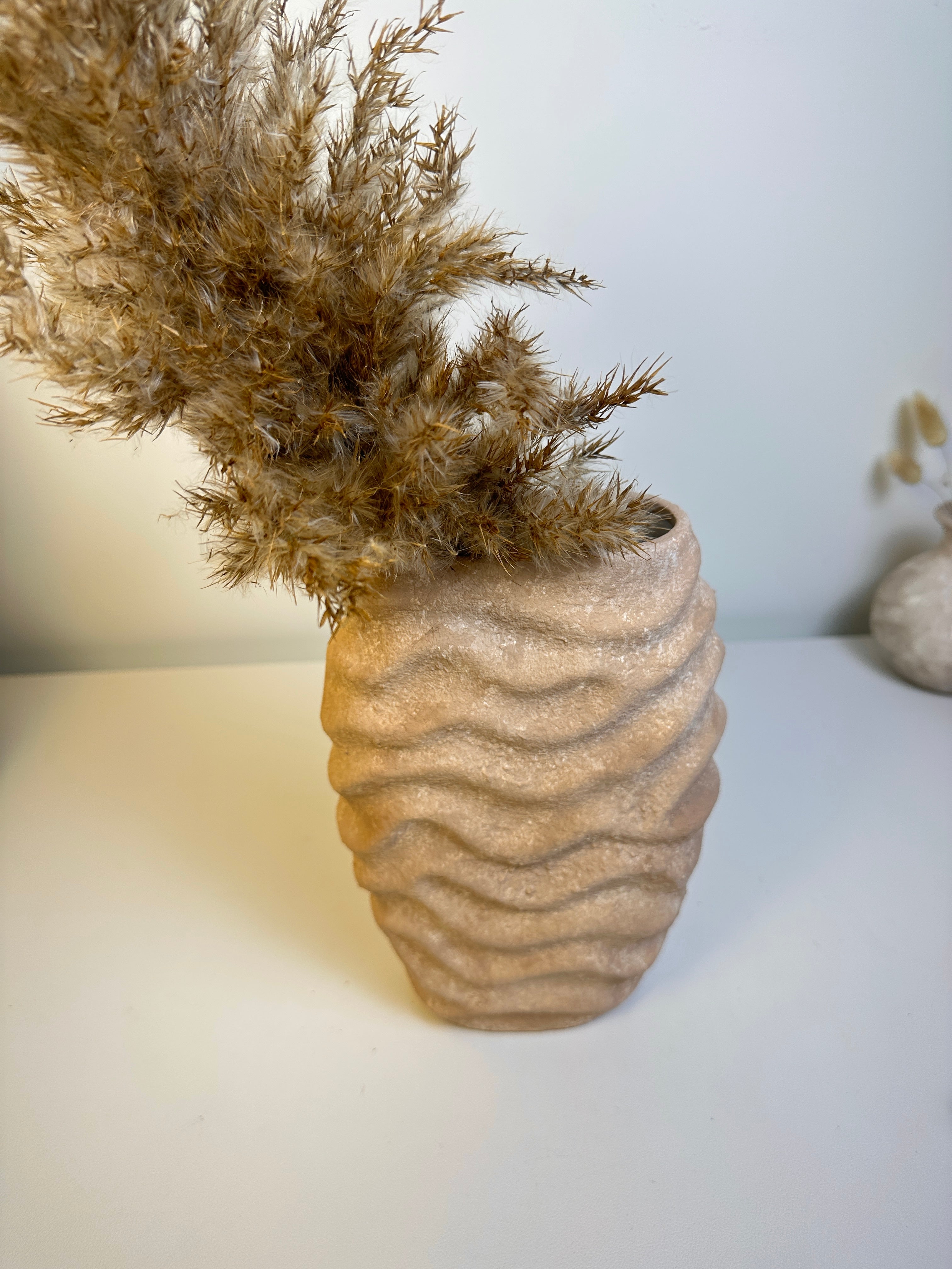 Mediterranean Ceramic Hand-Painted Terracotta Vase 8.5’’ tall