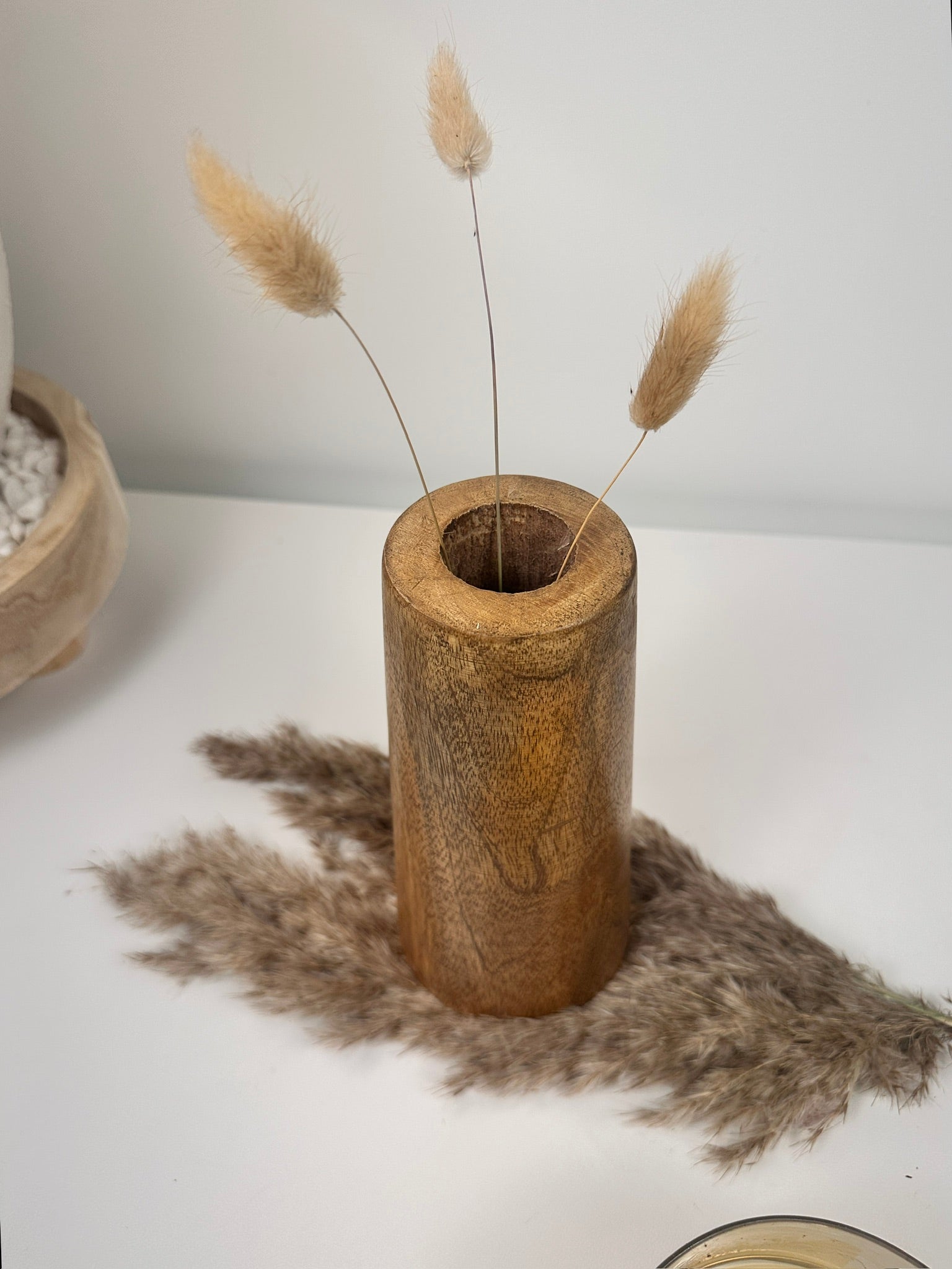 Rustic Vase Wood 8" tall - Brown
