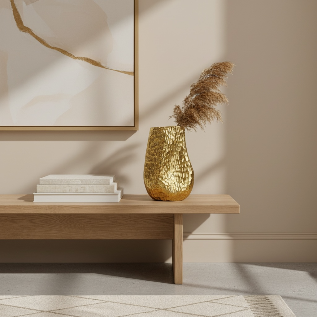 Modern Contemporary Gold Vase Shape 10"