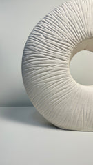 Minimalist Contemporary White Ceramic Vase 14 Inch