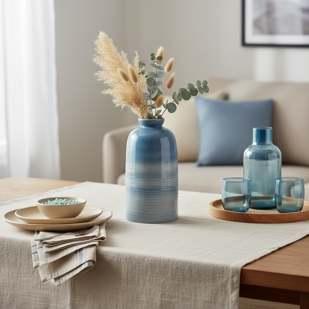 Blue Lagoon Ceramic Vase 12.5”