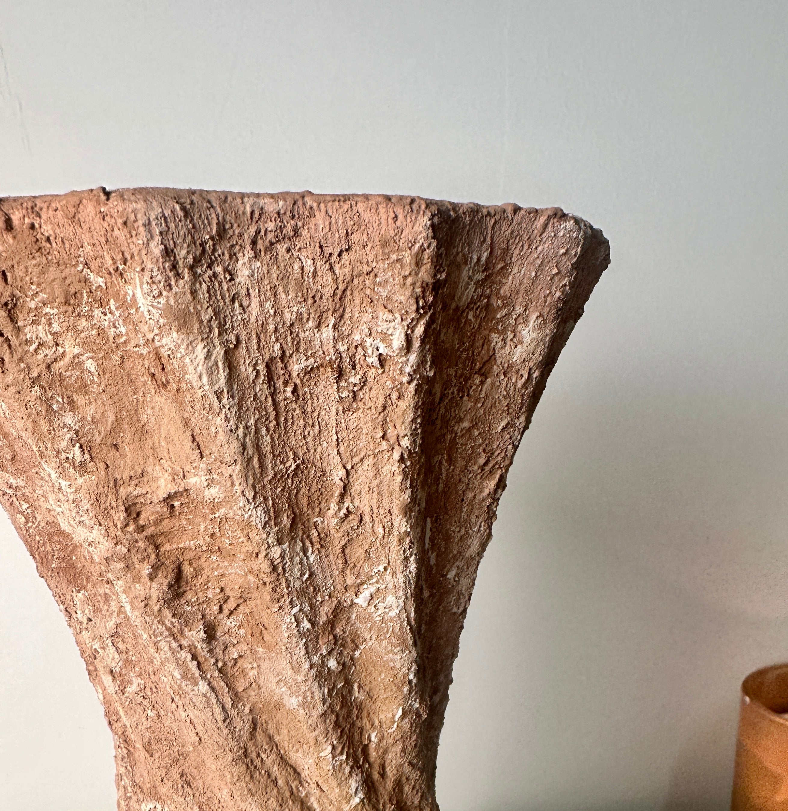 Twisted Ceramic Vase 12" tall Terracotta Brown