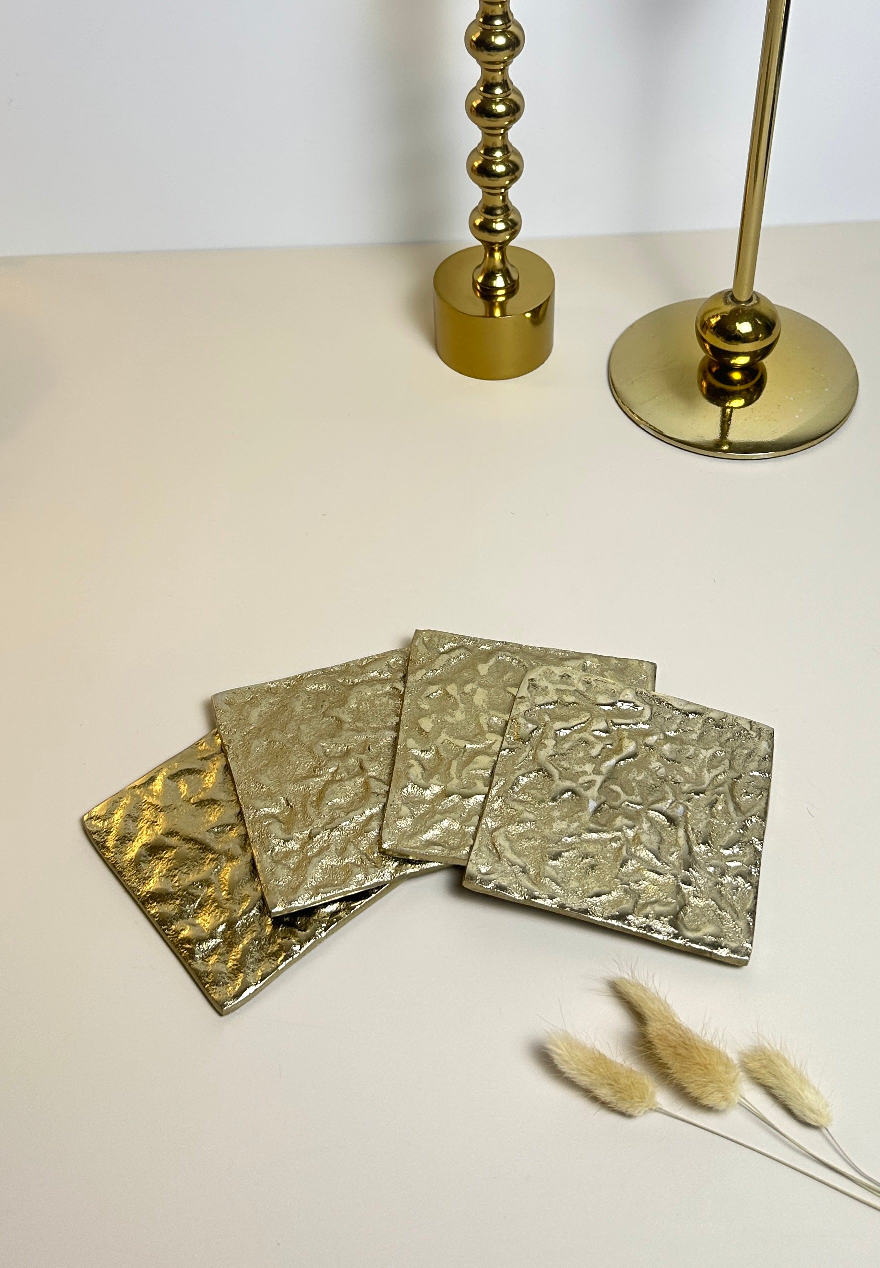 Luxury Metal Gold Coaster Set of 4