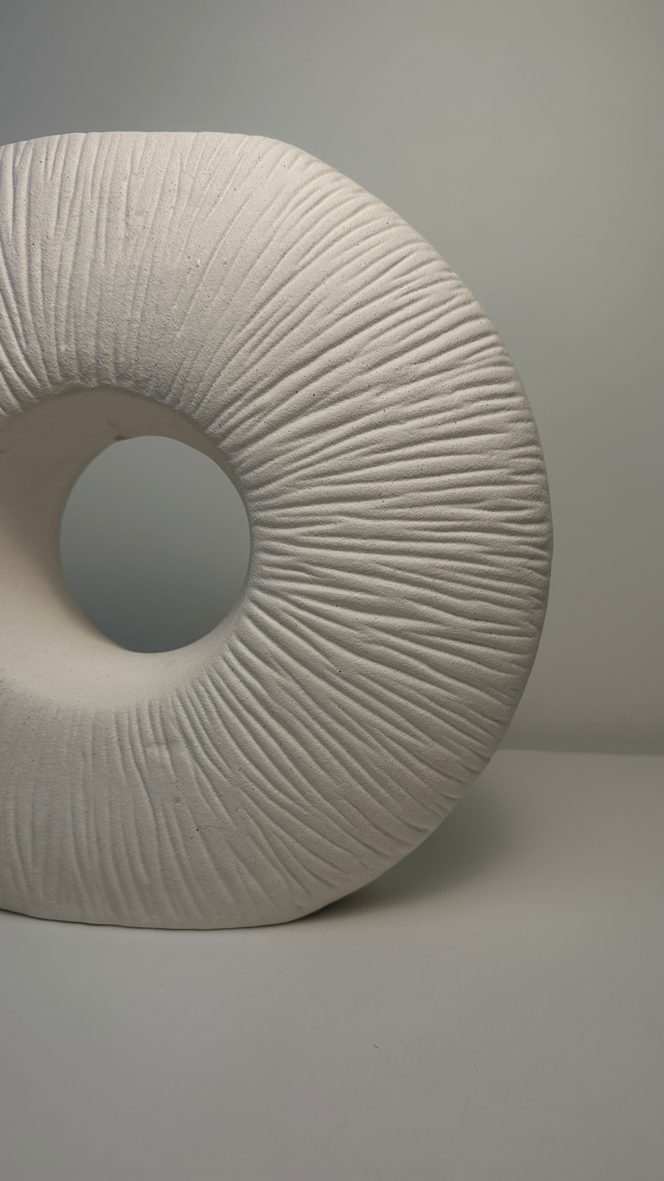 Minimalist Contemporary White Ceramic Vase 14 Inch