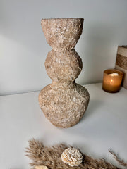 Minimalist Distressed Brown Washed Vase 14"