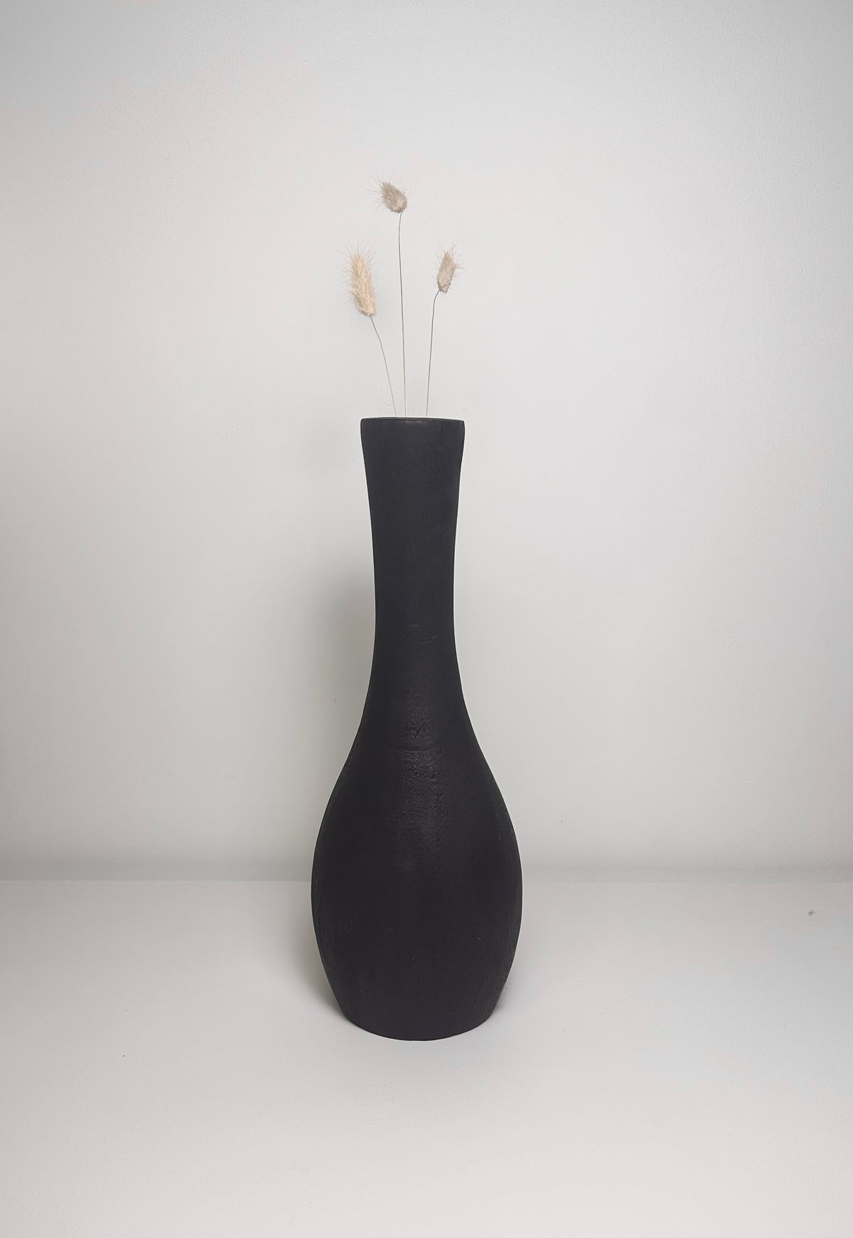Modern Black Paulownia Wood Vase