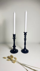 Metal Candle Holder Set of 2 - Black