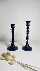 Metal Candle Holder Set of 2 - Black