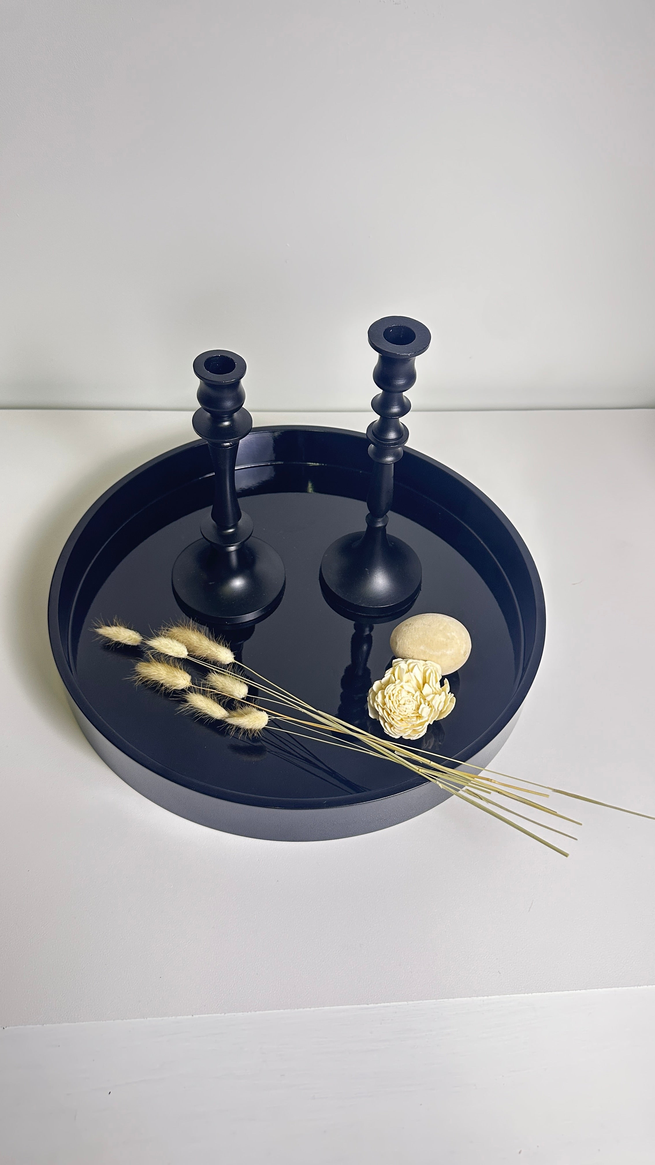 Metal Candle Holder Set of 2 - Black