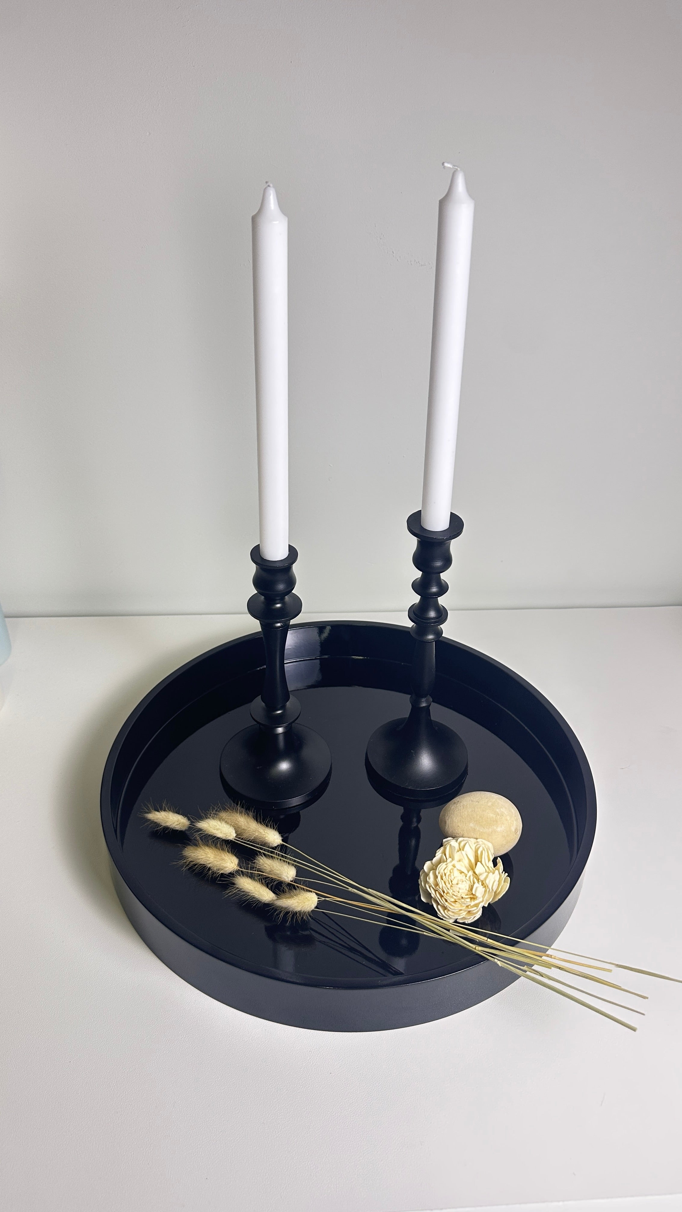 Metal Candle Holder Set of 2 - Black