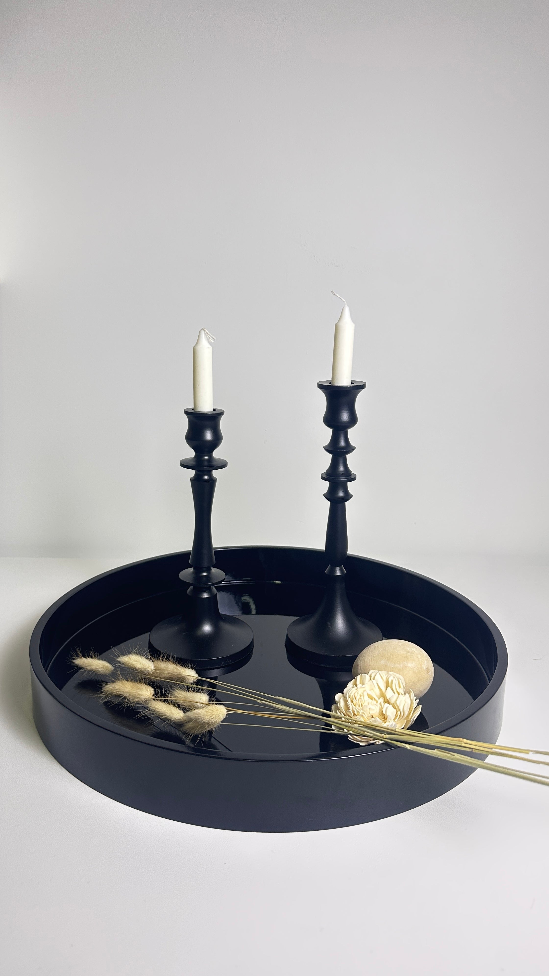Metal Candle Holder Set of 2 - Black