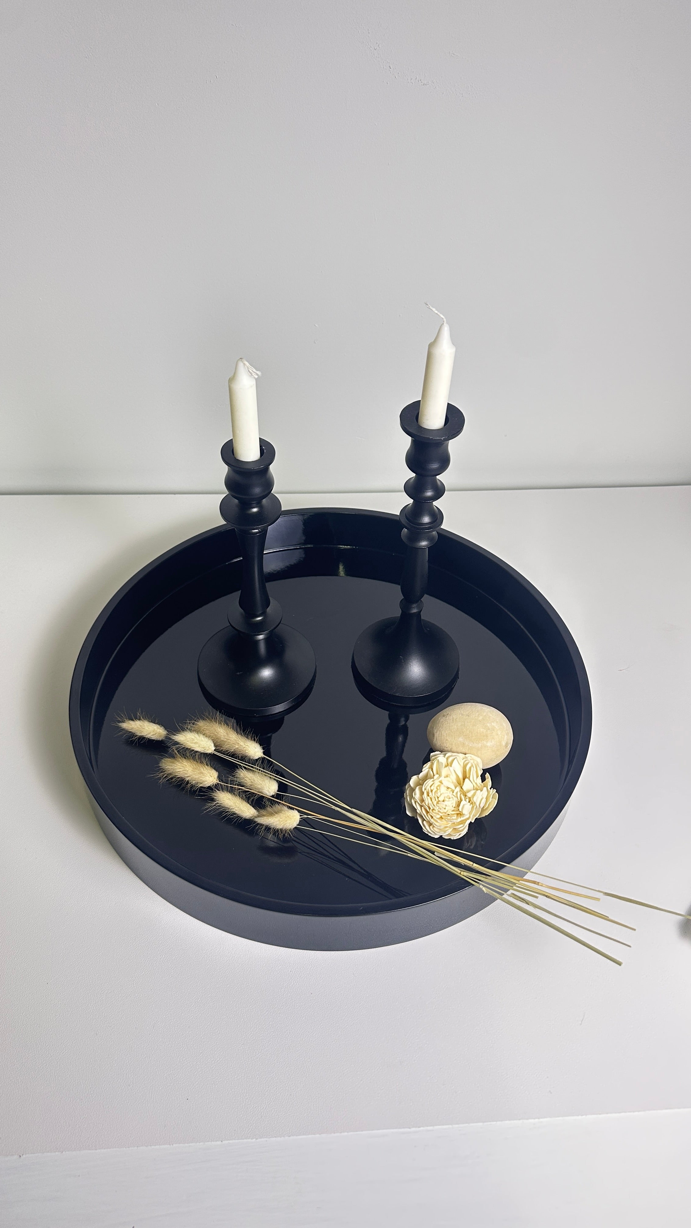 Metal Candle Holder Set of 2 - Black