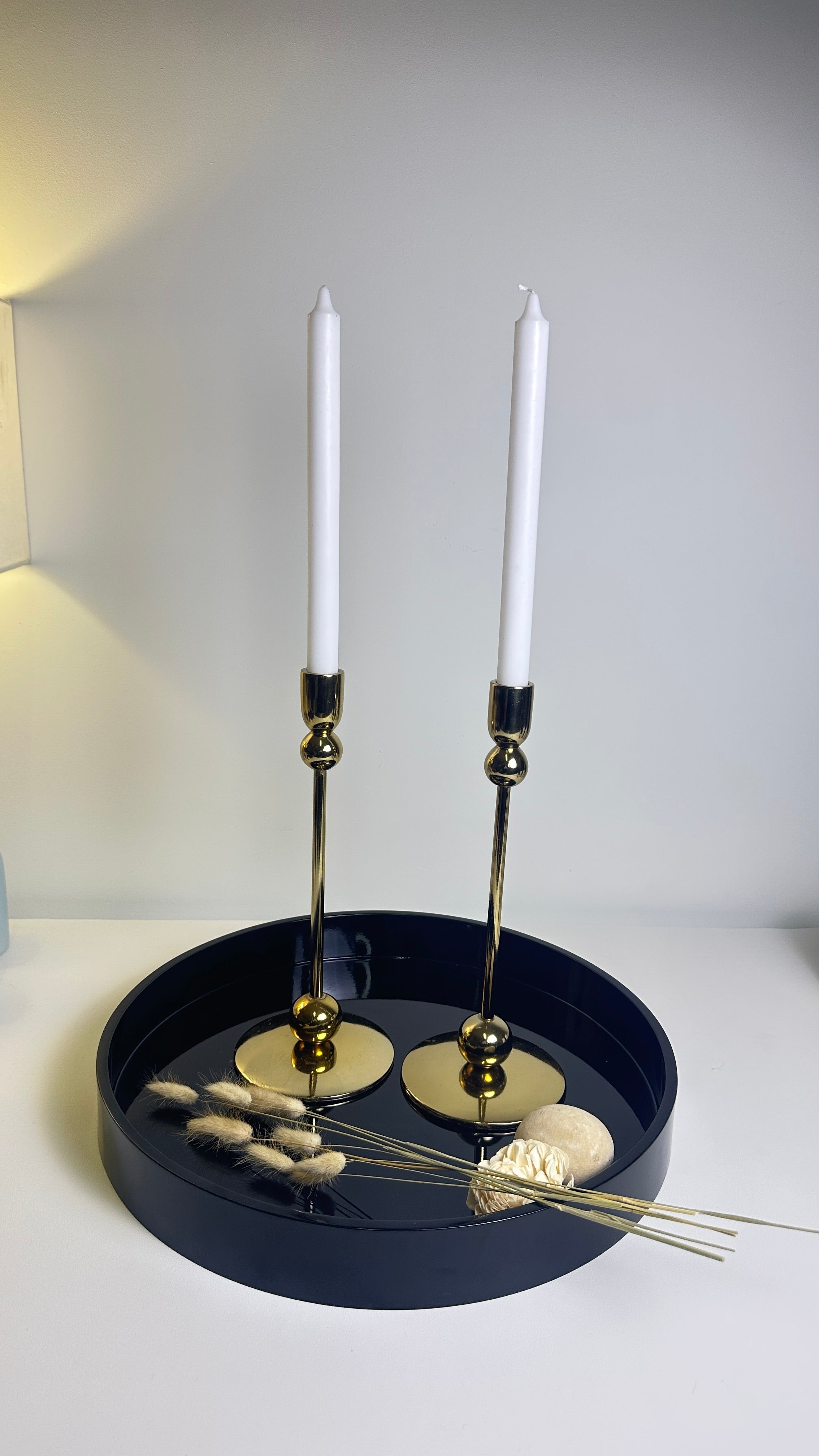 Set of 2 // Candle Holder Metal 12"