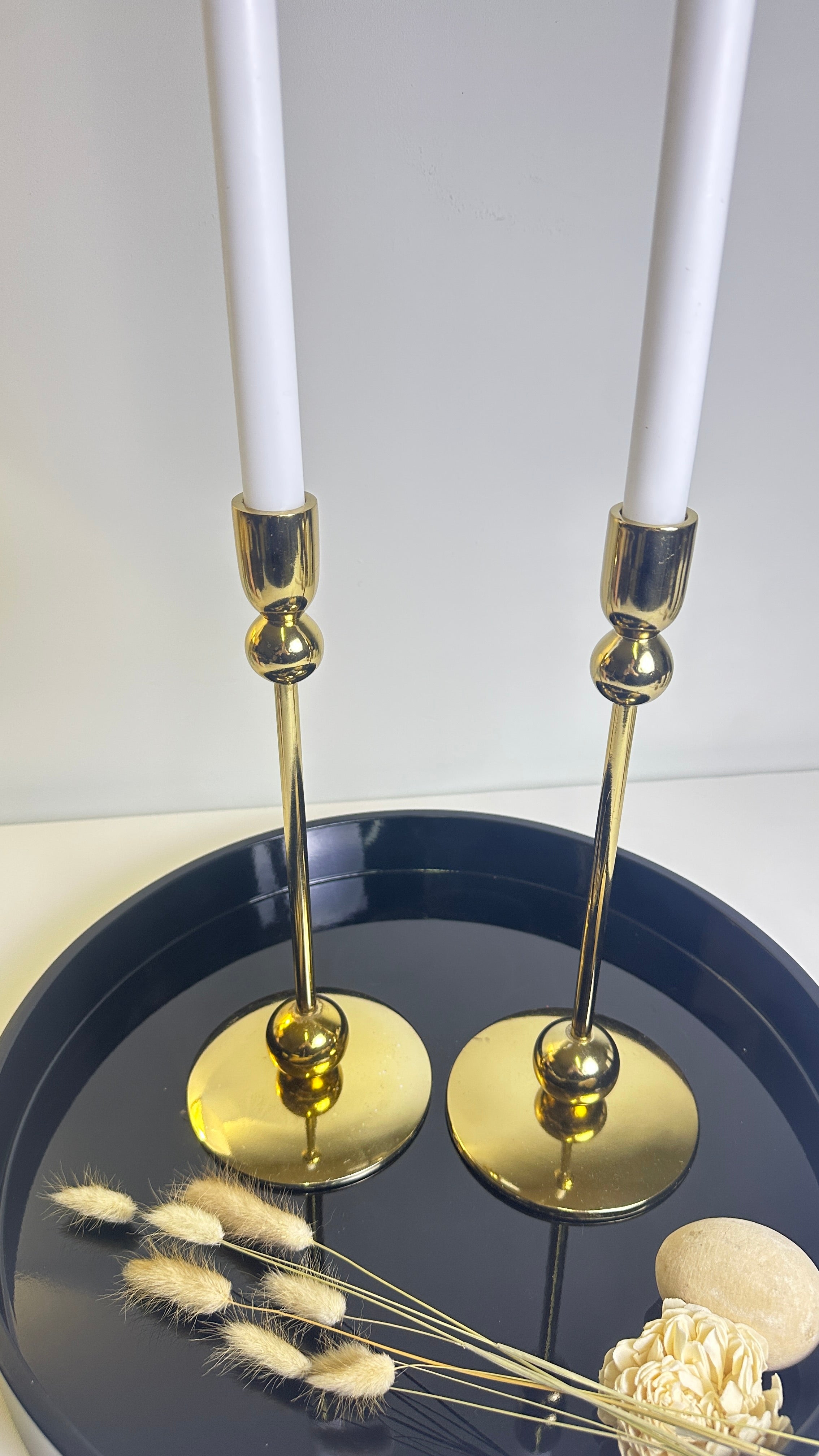Set of 2 // Candle Holder Metal 12"