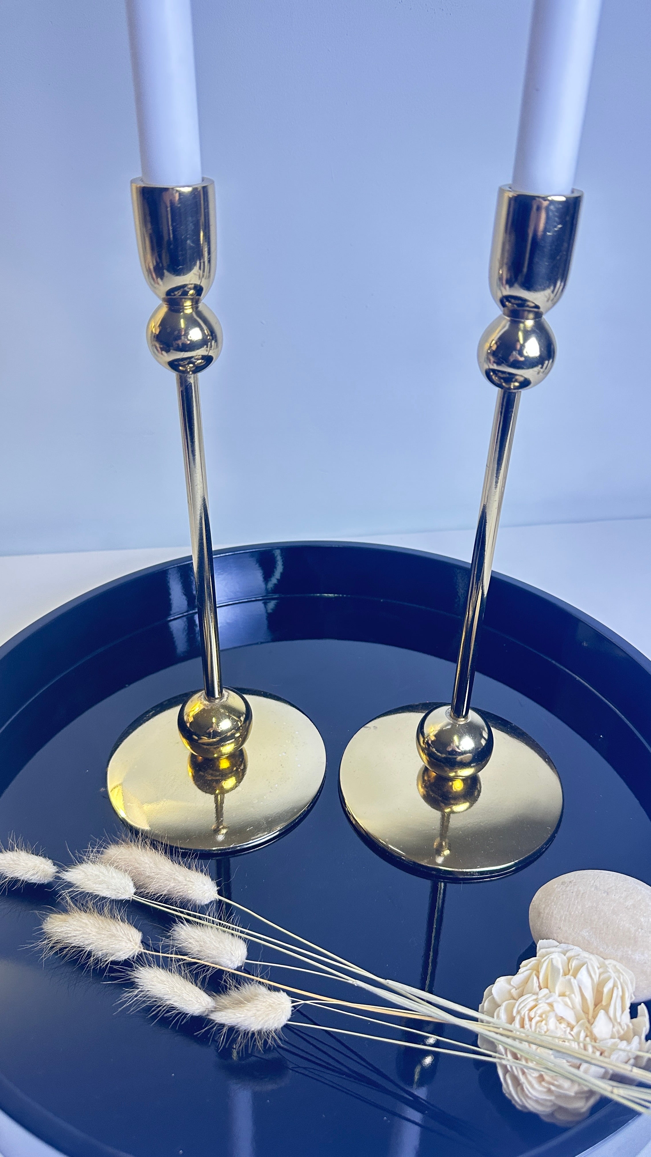 Set of 2 // Candle Holder Metal 12"