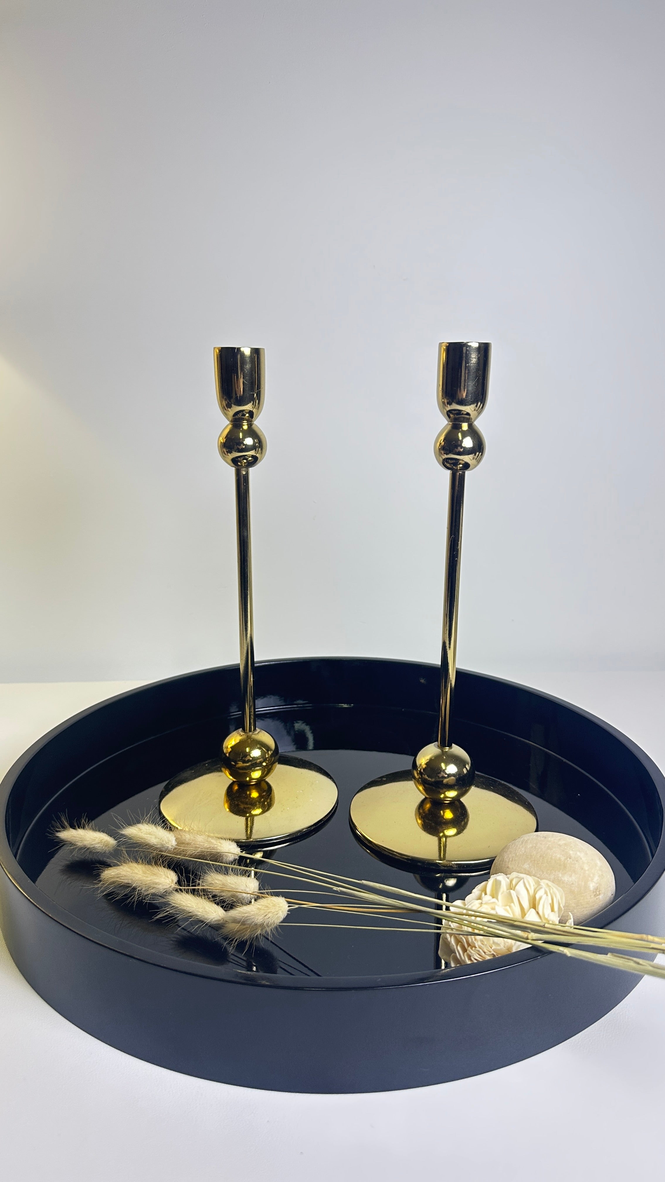 Set of 2 // Candle Holder Metal 12"