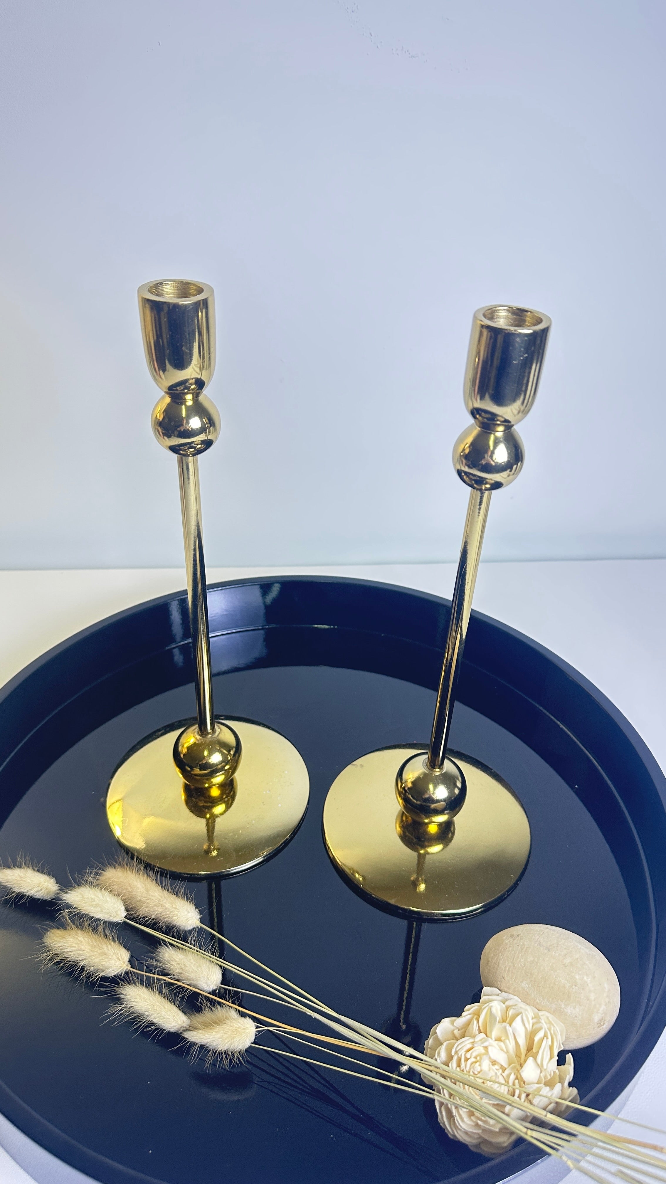 Set of 2 // Candle Holder Metal 12"