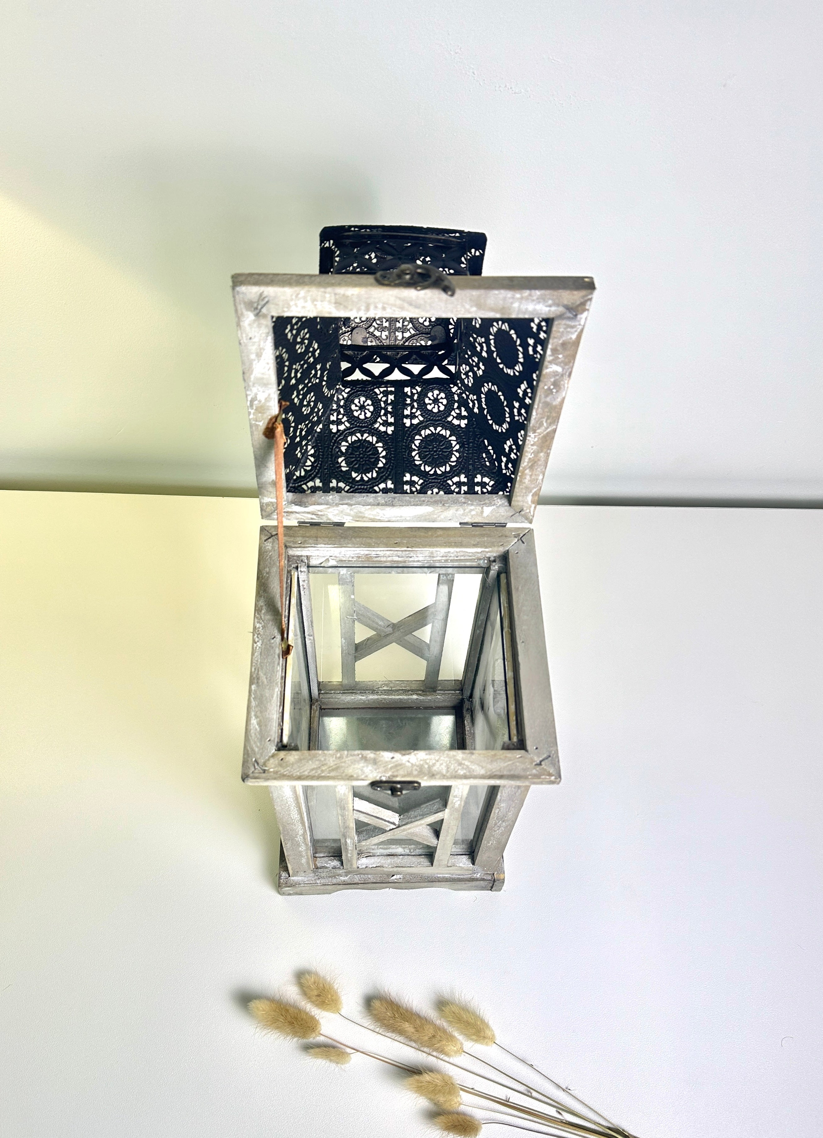 Rustic Candle Holder Lantern 16" tall