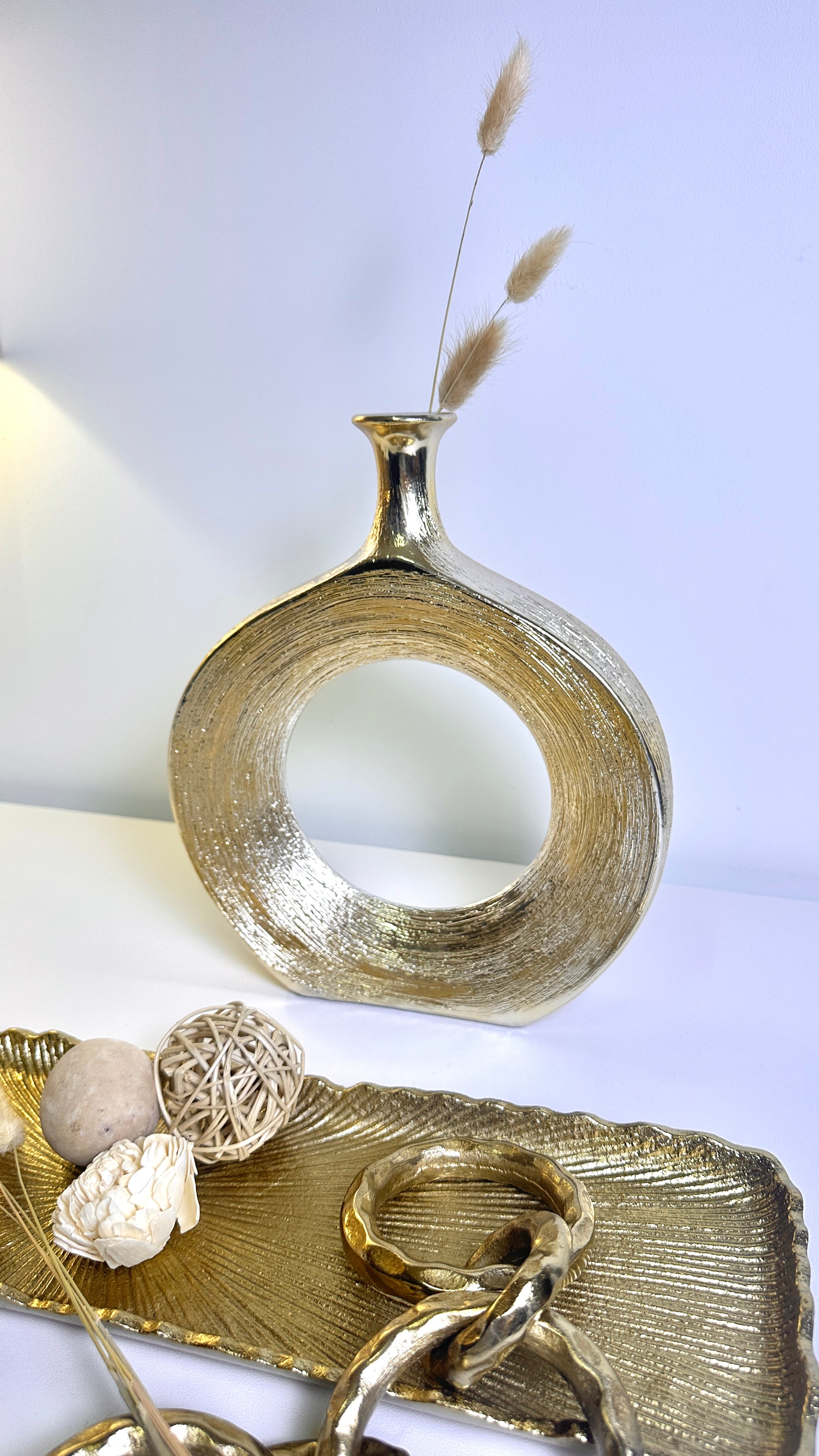 Modern Gold Vase 12" tall