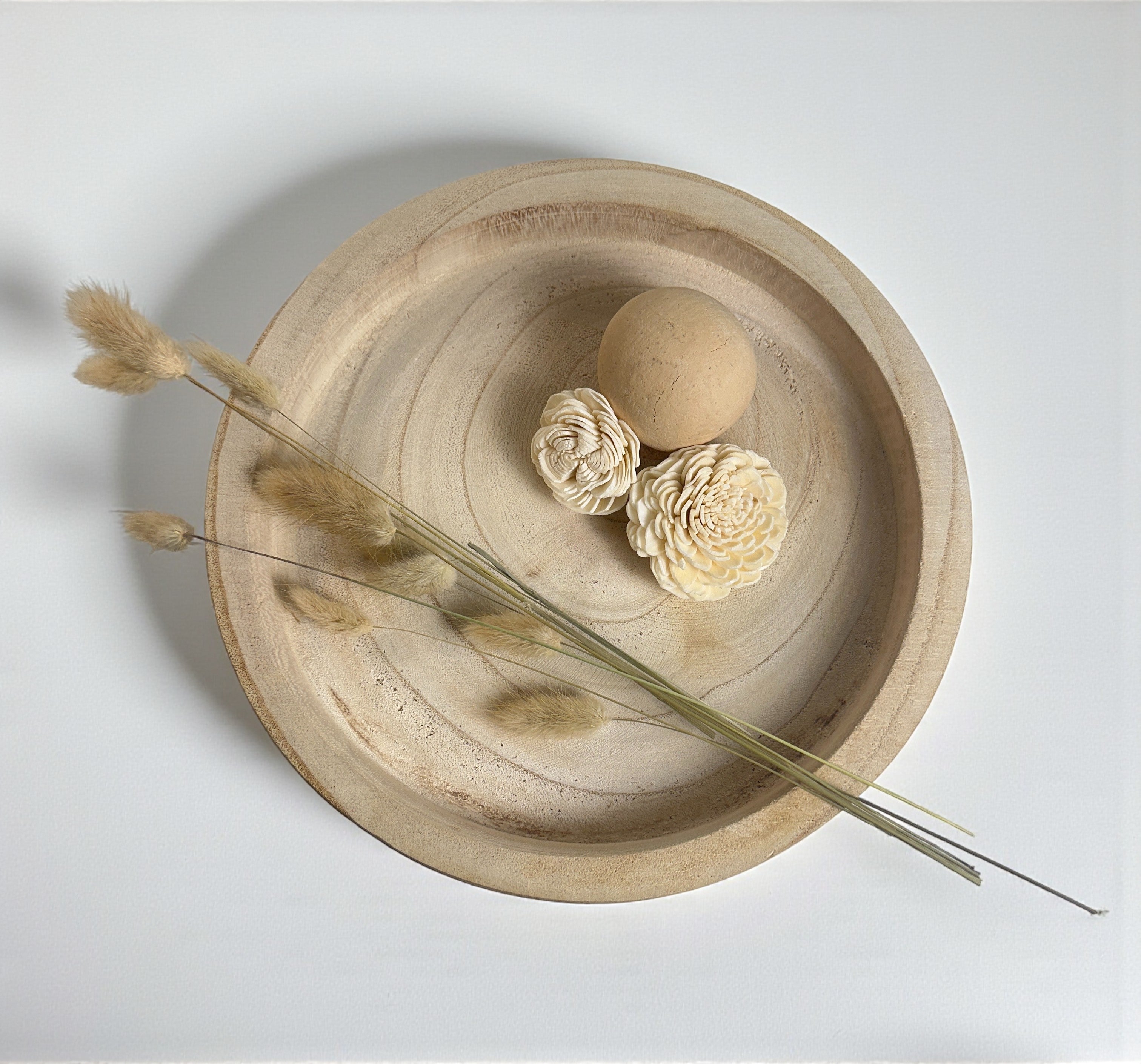 Boho Minimalist Rustic Paulownia Wood - Beige