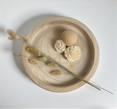 Boho Minimalist Rustic Paulownia Wood - Beige