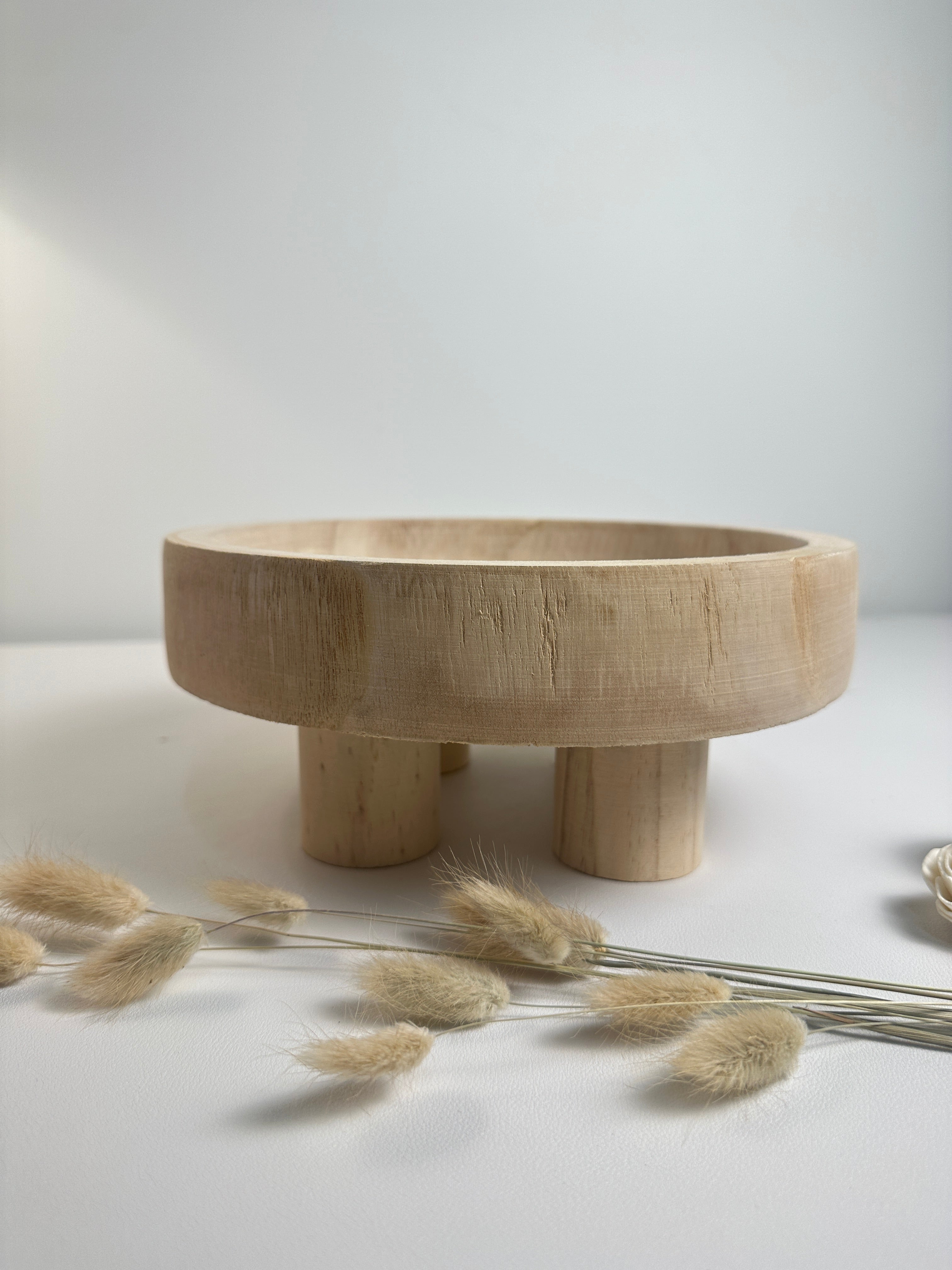 Boho Minimalist Rustic Paulownia Wood - Beige