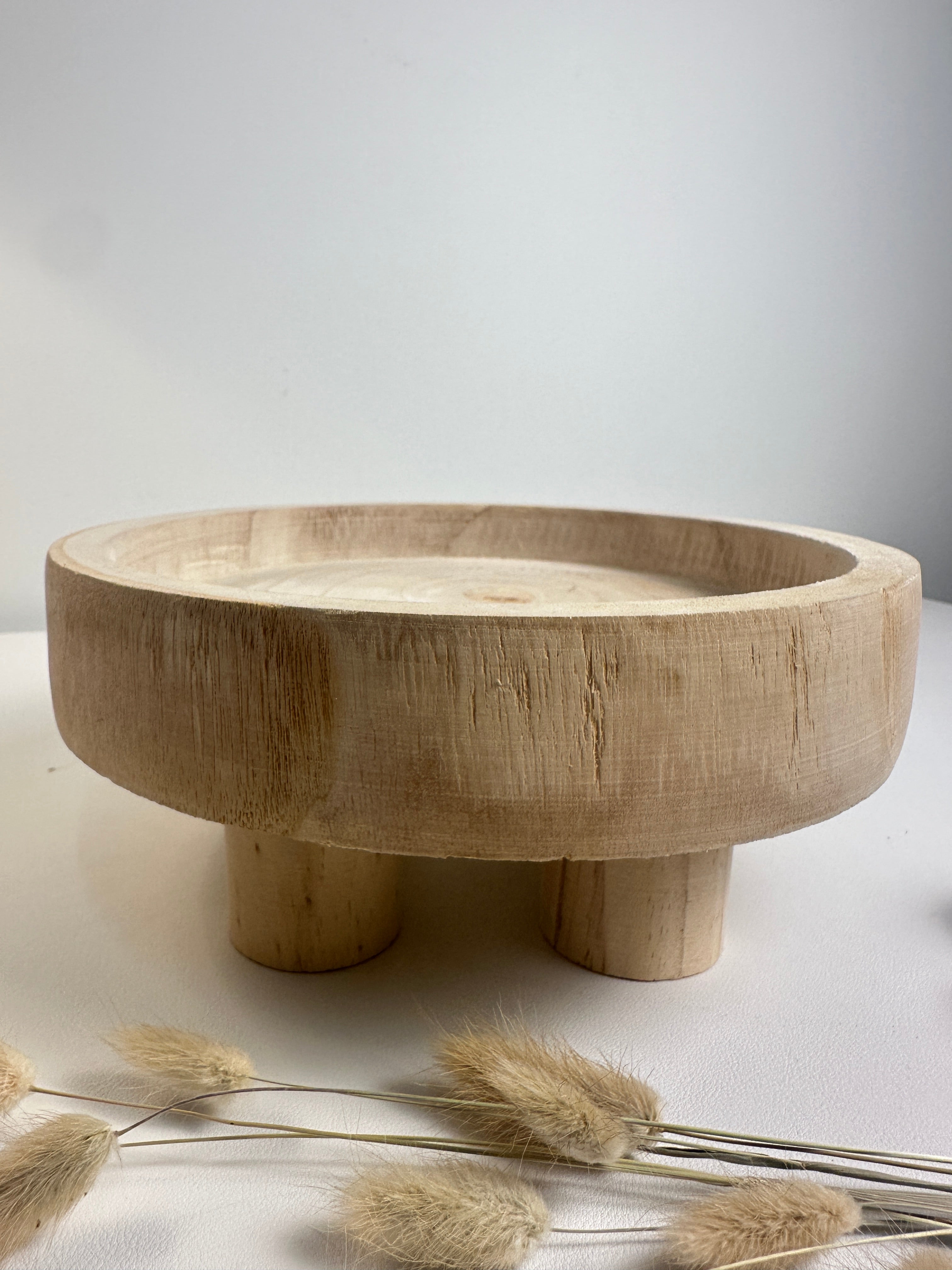 Boho Minimalist Rustic Paulownia Wood - Beige