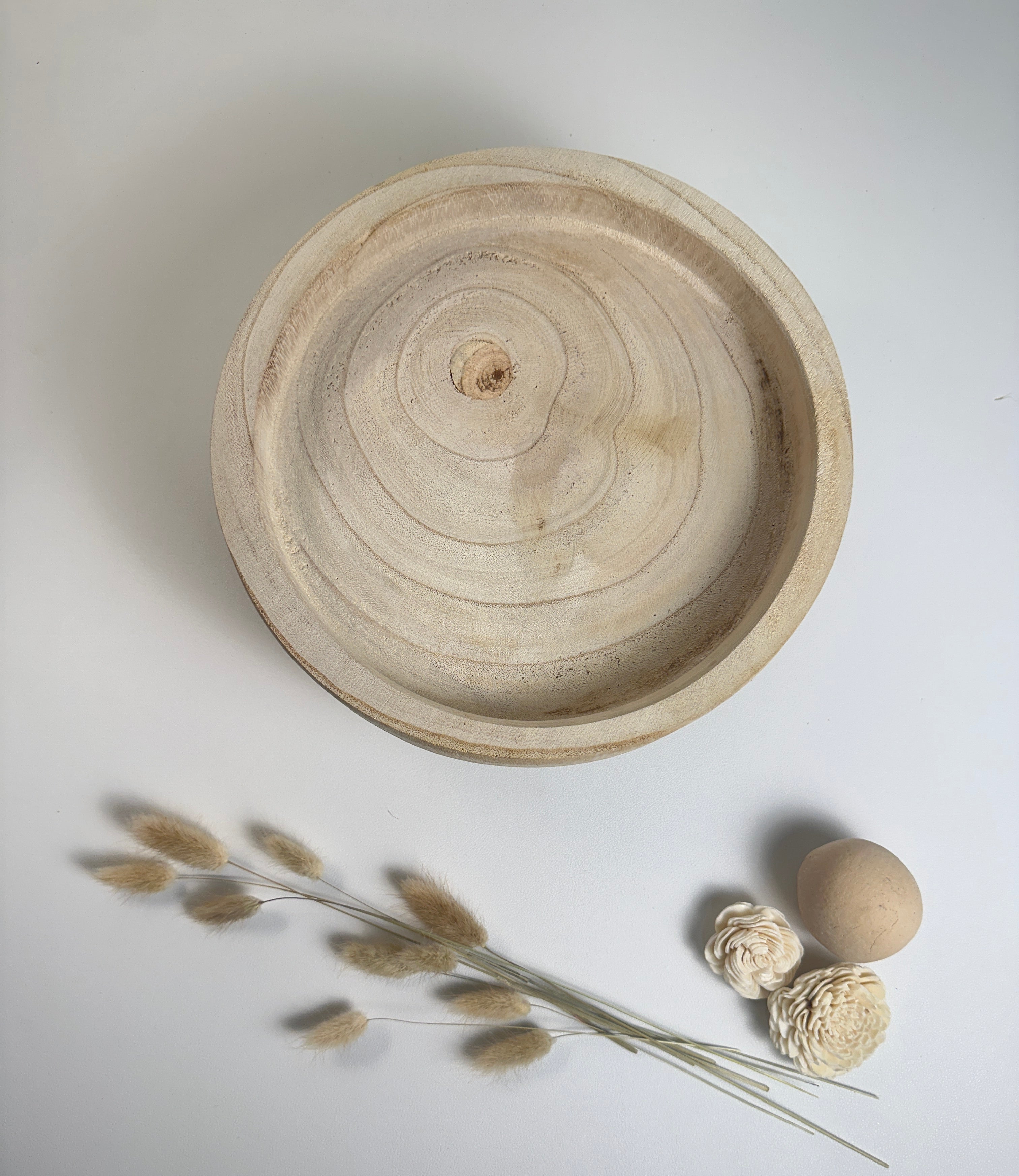 Boho Minimalist Rustic Paulownia Wood - Beige
