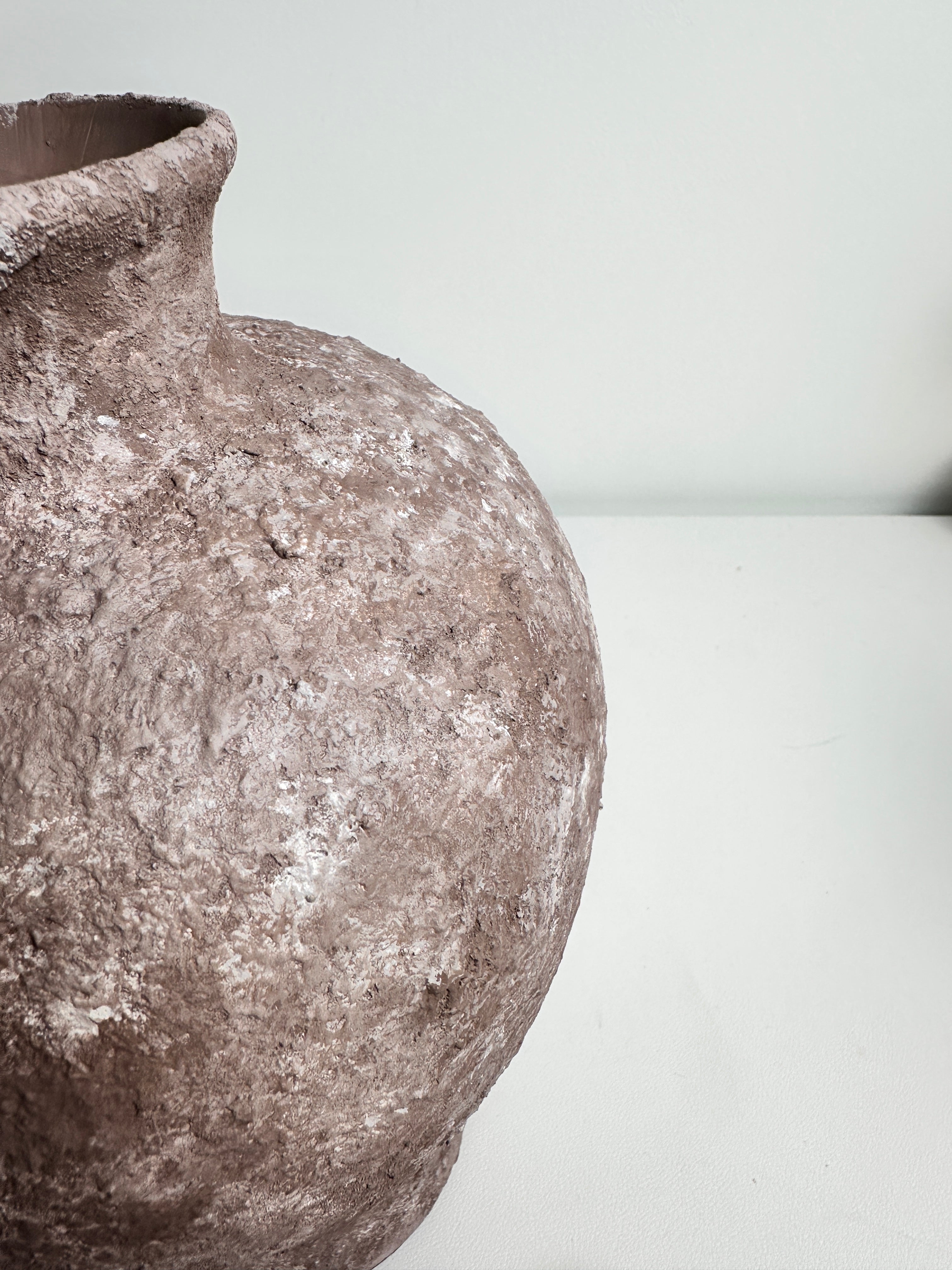 Rustic Earth Brown Textured Ceramic Vase 10" tall
