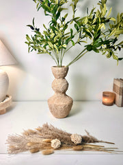 Minimalist Distressed Brown Wash Vase 14"