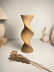 Modern Twisted Vase 16" - Coffee Brown