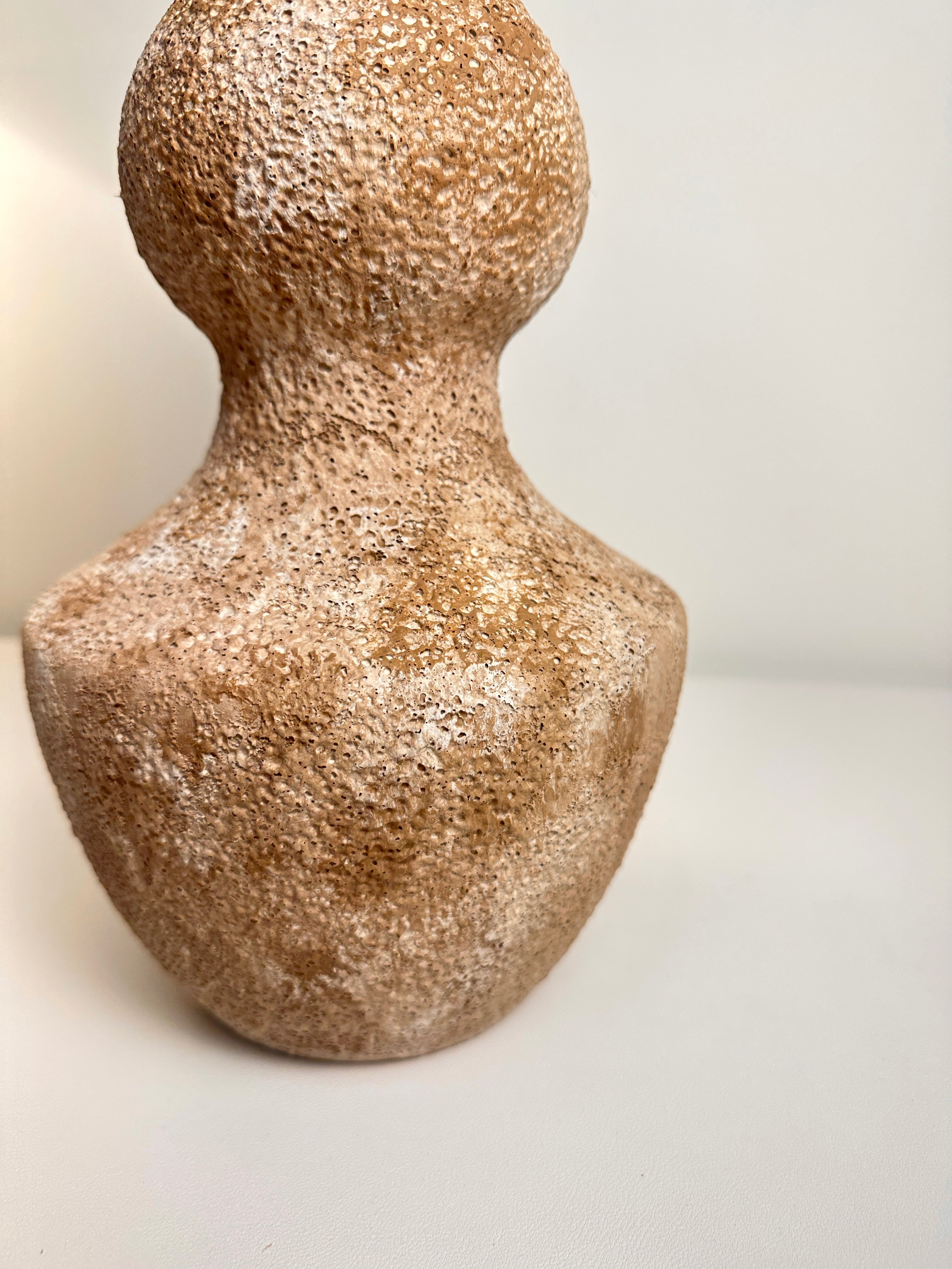 Minimalist Distressed Brown Washed Vase 14"