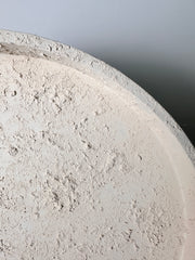 Minimalist Hand-Painted and Textured Round Wood Tray 16x16x2" - Cream