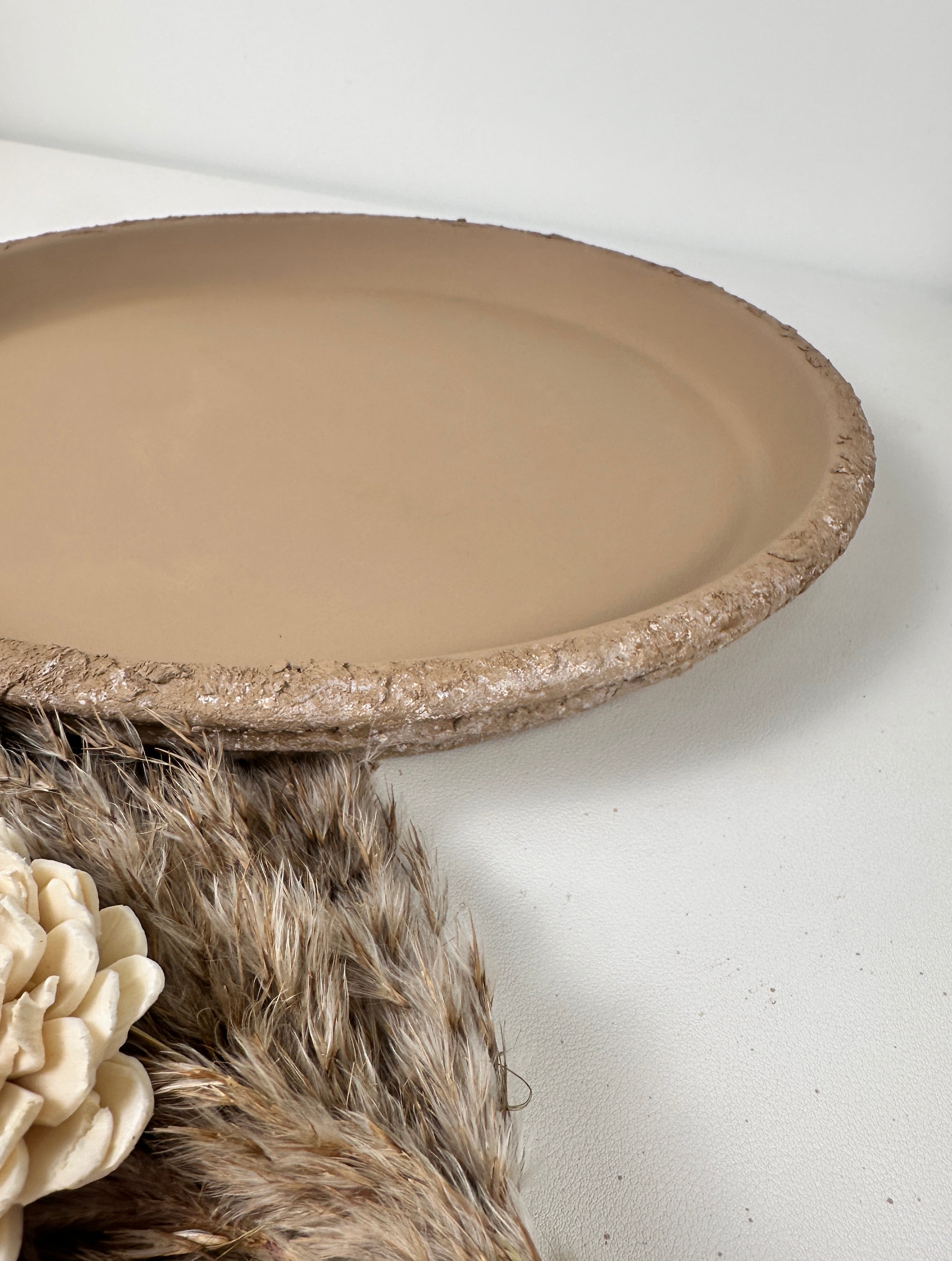 Rustic saucer 12"- Earth Brown on Brown