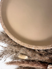Rustic saucer 12"- Earth Brown on Brown