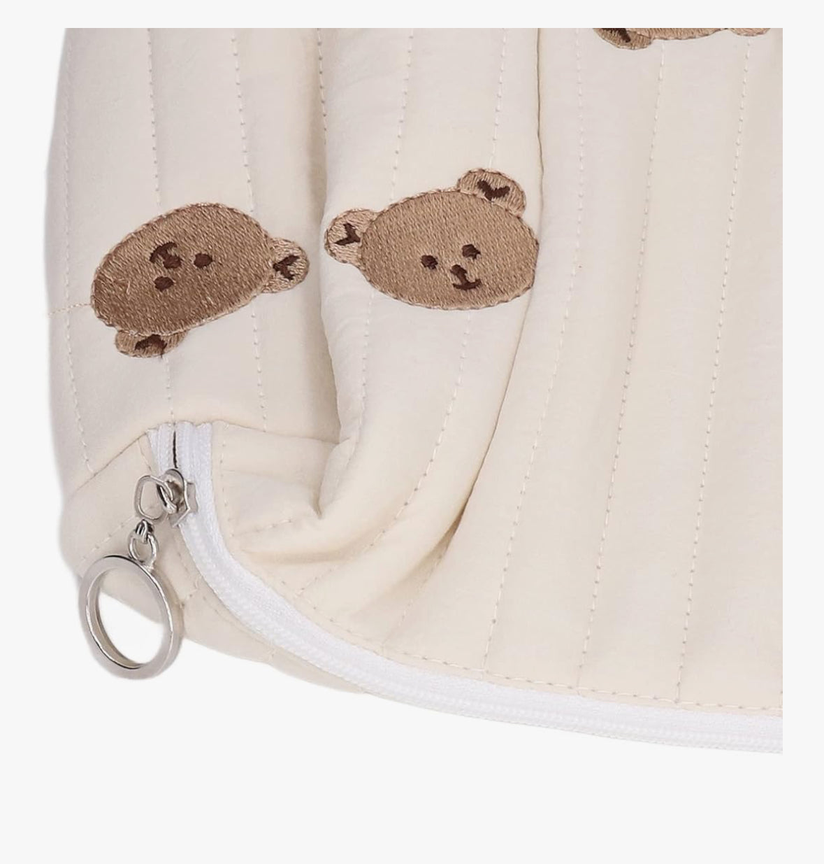 Baby Small Diaper Bear Bag, Mini Stroller Storage Bag, Quilted Cotton Cute Bag for Travel, Organizer Pouch 10x6x1in