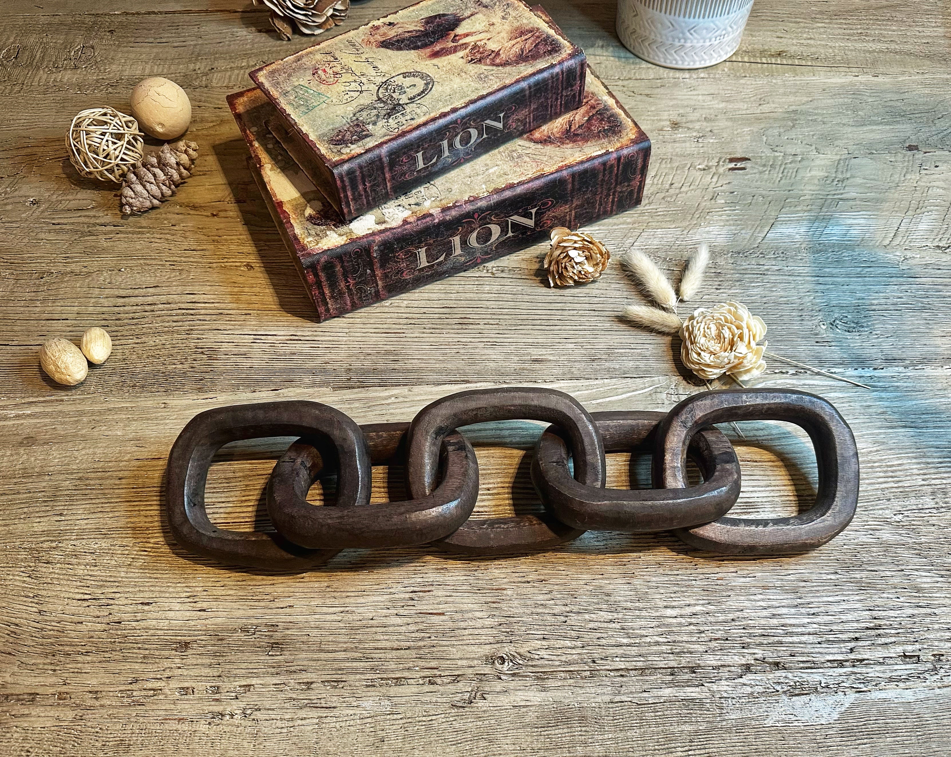 Wood Chain Tabletop Decor 17-19 inch long