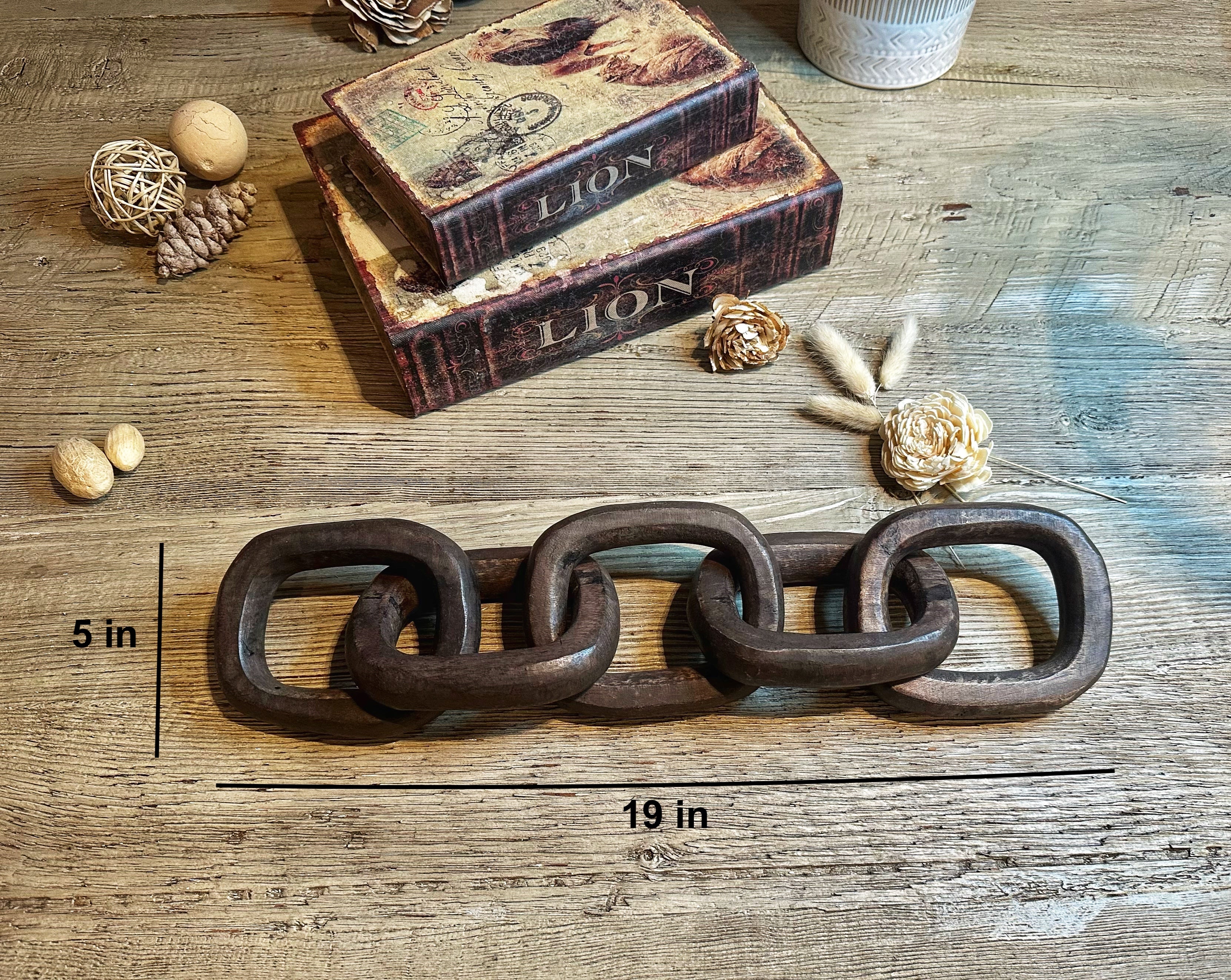 Set of 2 - Wood Tray & Wood Chain