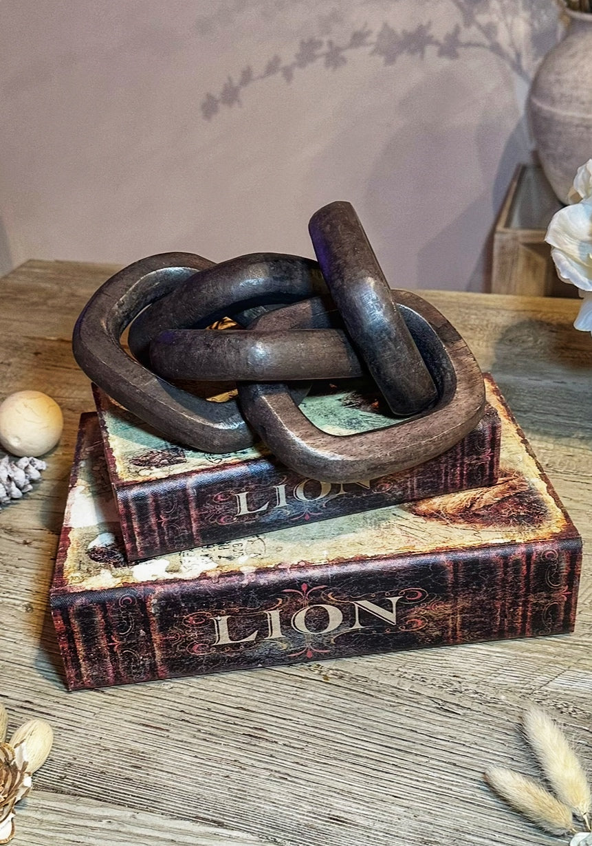 Set of 2 - Wood Tray & Wood Chain