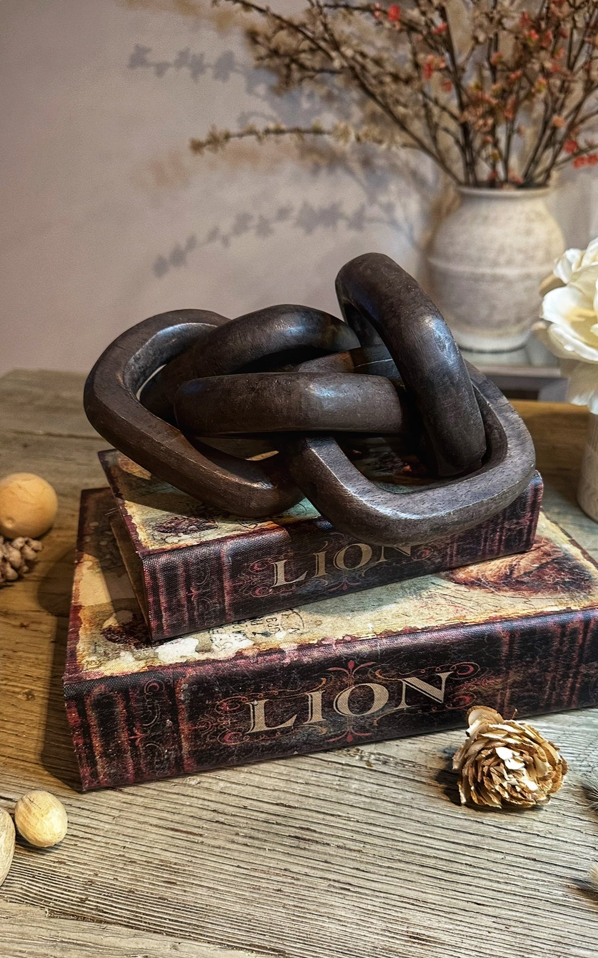 Set of 2 - Wood Tray & Wood Chain