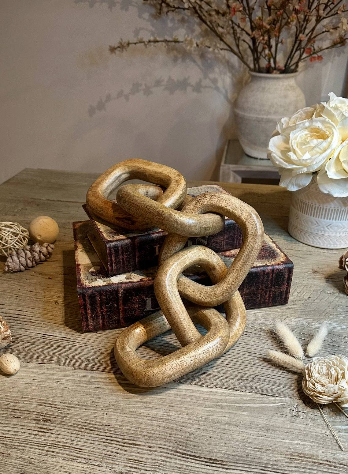 Wood Chain Tabletop Decor 17-19 inch long