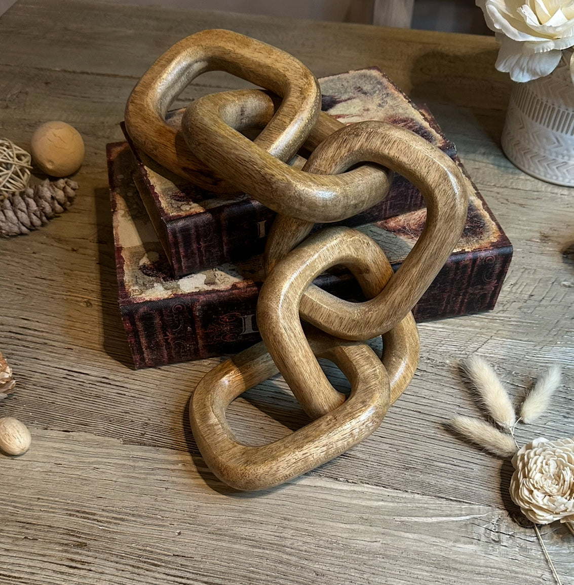 Wood Chain Tabletop Decor 17-19 inch long