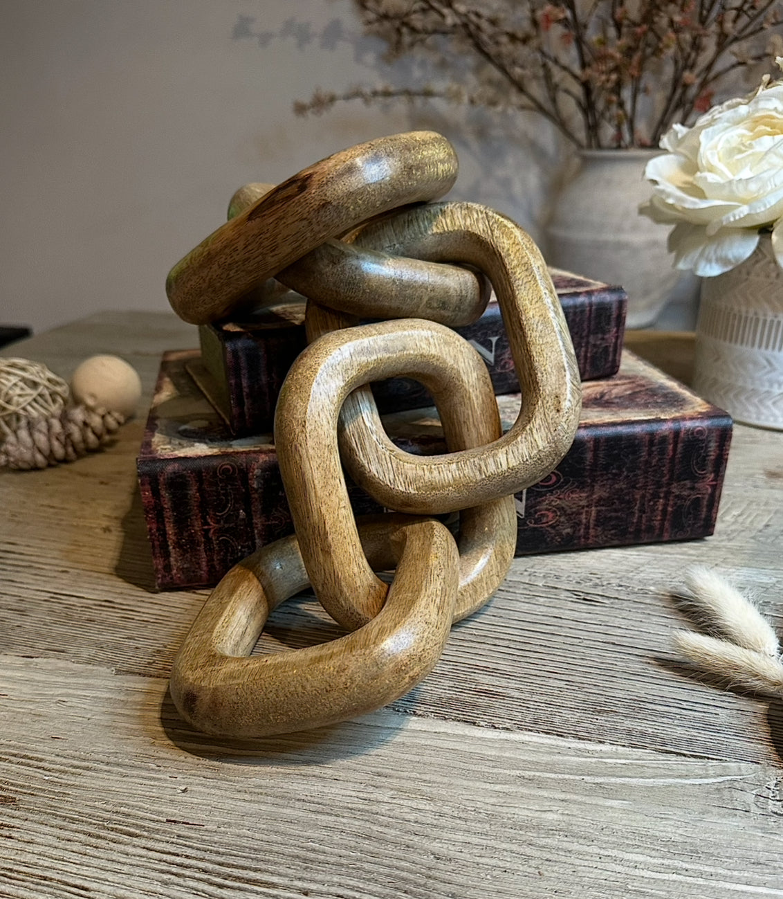 Wood Chain Tabletop Decor 17-19 inch long