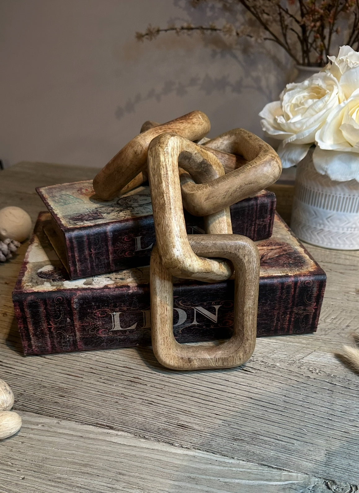 Wood Chain Tabletop Decor 17-19 inch long