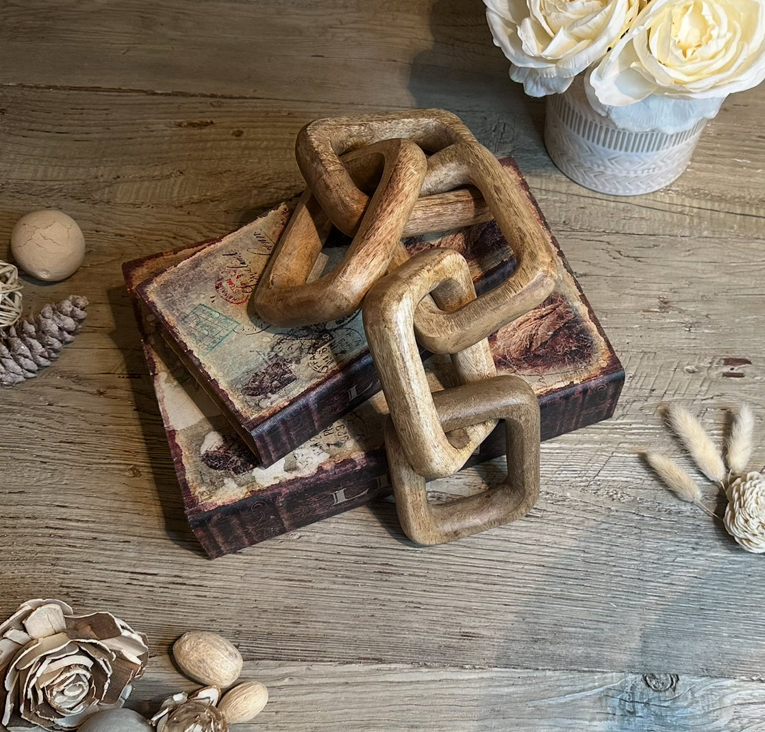 Wood Chain Tabletop Decor 17-19 inch long
