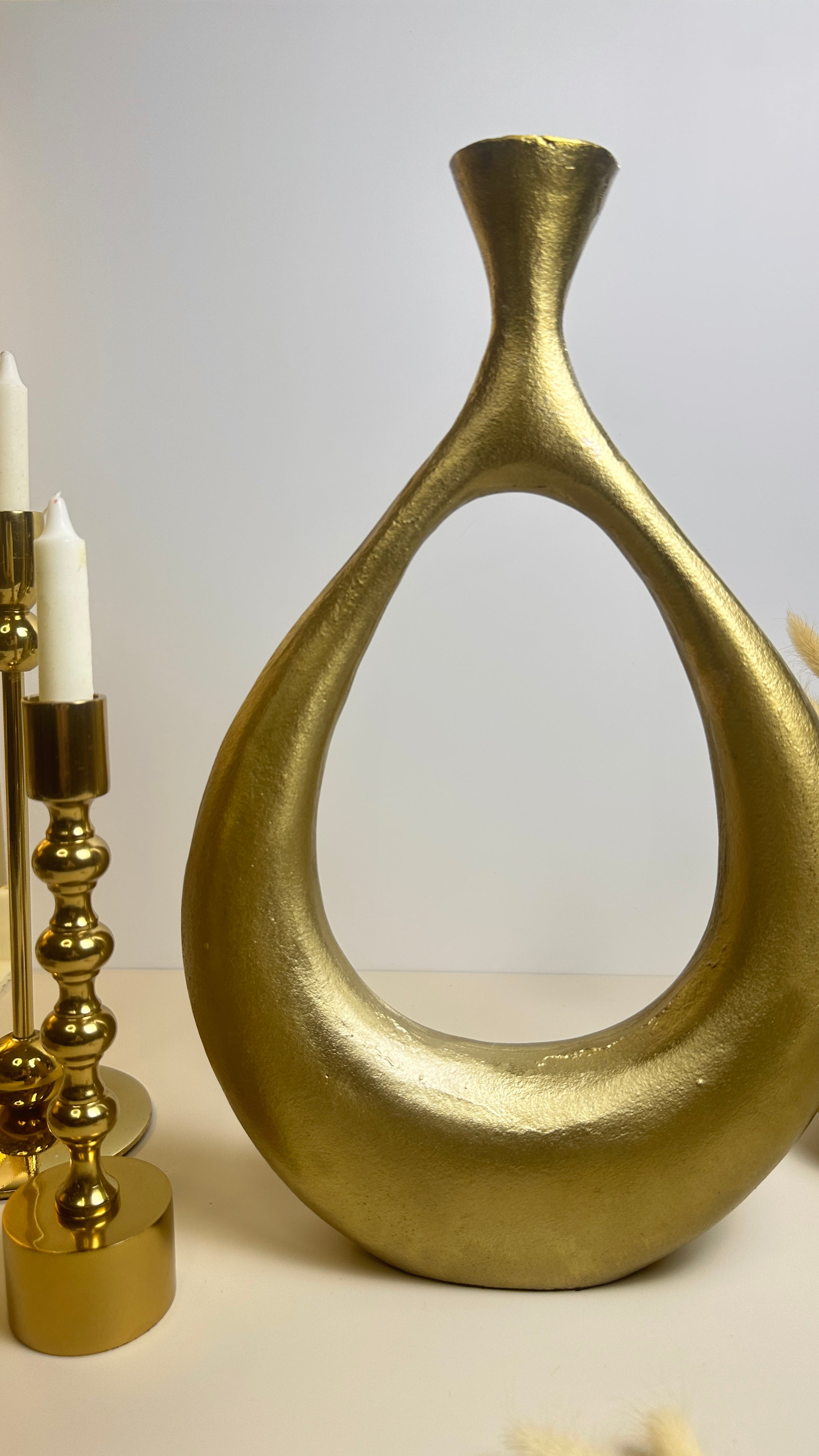 Modern Art Gold Vase 16.5"